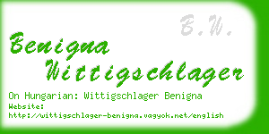 benigna wittigschlager business card